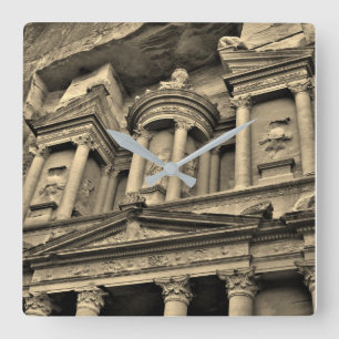 Petra Treasury Gebäude Quadratische Wanduhr