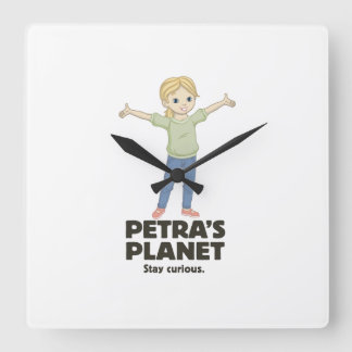 Petras Planet-Wall-Uhr Quadratische Wanduhr