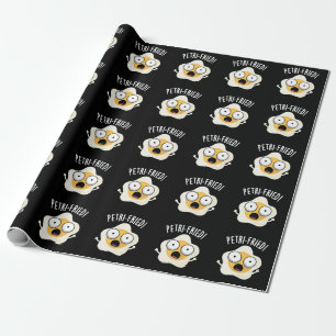 Petri-fried Funny Fried Egg Pun Dark BG Geschenkpapier