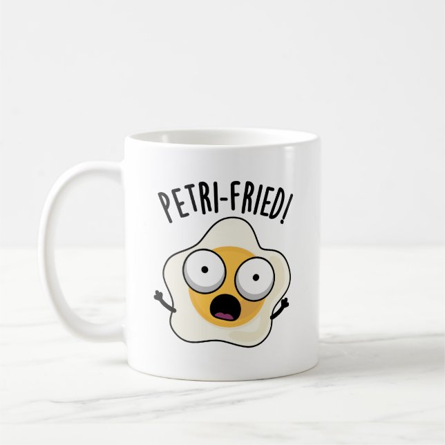 Petri-fried Funny Fried Egg Pun Kaffeetasse (Links)