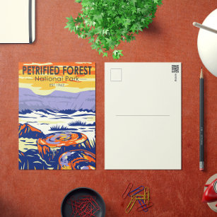 Petrified Forest National Park Arizona Vintag Postkarte