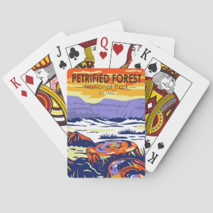 Petrified Forest National Park Arizona Vintag Spielkarten