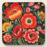 Petrikivka Ukrainian traditional art Getränkeuntersetzer<br><div class="desc">Petrikivka Ukrainian traditional art. Original watercolour painting.</div>