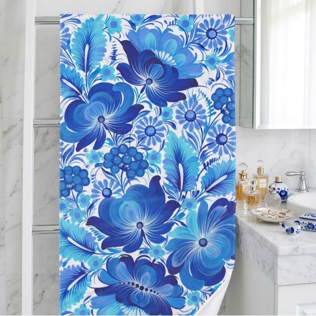 Petrikivka Ukrainian traditional folk art. Badehandtuch (Von Creator hochgeladen)