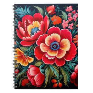 Petrikivka Ukrainian traditional folk art Notizblock