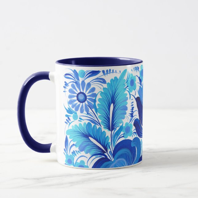 Petrikivka Ukrainische traditionelle Kunst Tasse (Links)