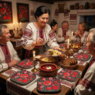 Petrikivka ukrainische traditionelle Volkskunst Pappteller