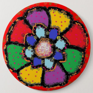 Petrischale Kunstfarben rot lila blau gelb Button
