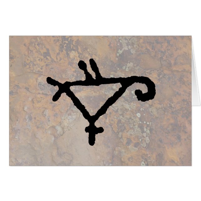 Petroglyph eines stilisierten Papagei (Vorderseite (Horizontal))