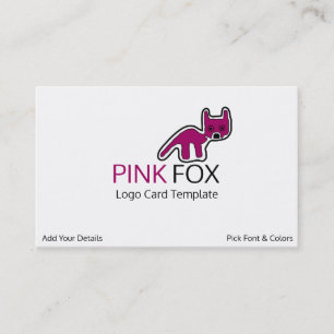 Petroglyph Fox Symbol - Pink Fox Visitenkarte