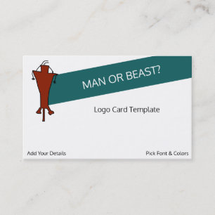 Petroglyph Man or Beast Red Logo Visitenkarte