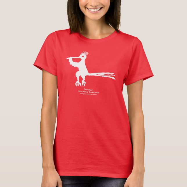 Petroglyph, New Mexico Road Runner T-Shirt (Vorderseite)
