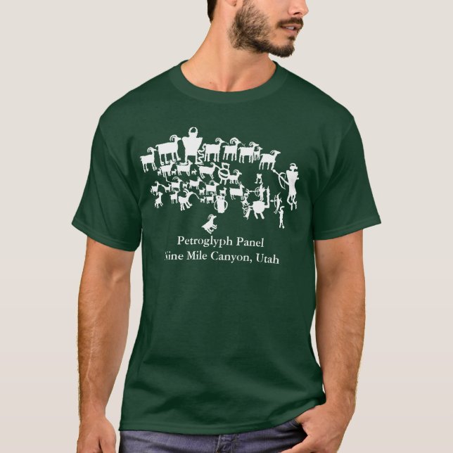 Petroglyph Panel Die große Jagd T-Shirt (Vorderseite)