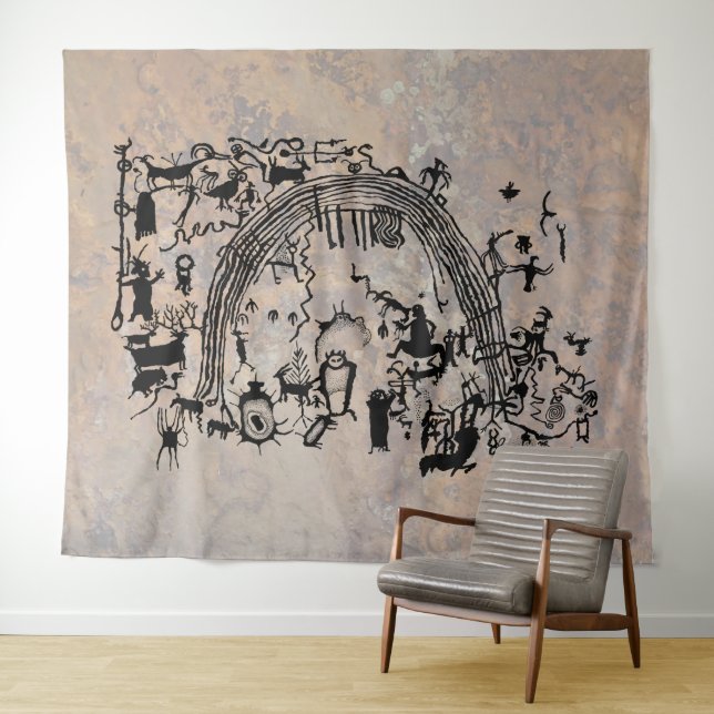 Petroglyph Panel - Rochester Creek, Utah Wandteppich (Beispiel (Horizontal))