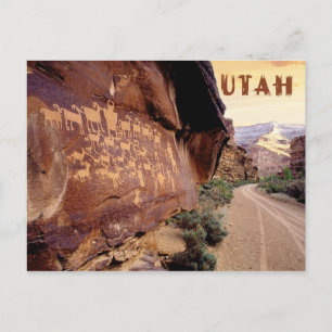 Petroglyph The Great Hunt, Nine Mile Canyon, ABER Postkarte