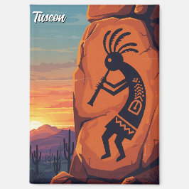 Petroglyph Tuscon Arizona Travel Magnet