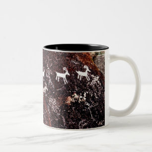 PETROGLYPHE-NEVADA-WÜSTEN-AMERIKANER-SÜDWESTEN ZWEIFARBIGE TASSE