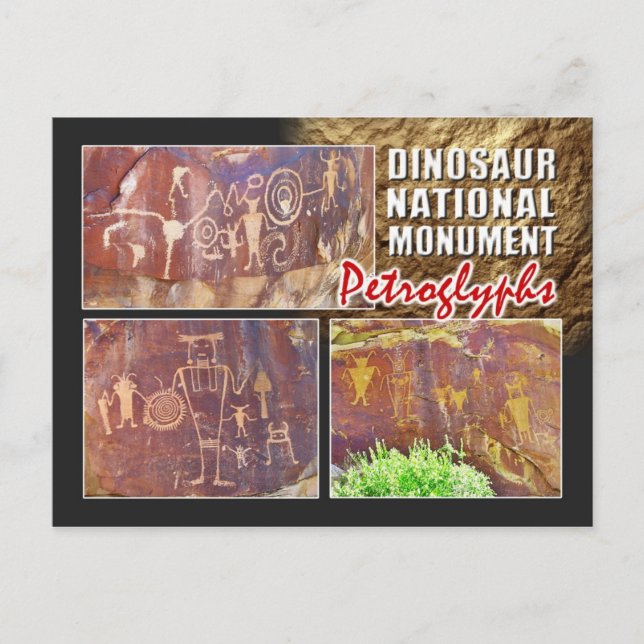 Petroglyphen, Dinosaur-Nationaldenkmal, Utah Postkarte (Vorderseite)