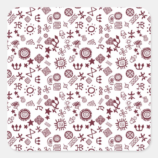 Petroglyphen Rock Art Symbols auf Quadratischer Aufkleber (Vorderseite)