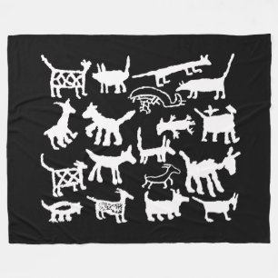 Petroglyphen-Sammlung Hunde und Coyoten Fleecedecke