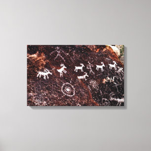 PETROGLYPHS NEVADA DESERT AMERIKAN SÜDWEST LEINWANDDRUCK