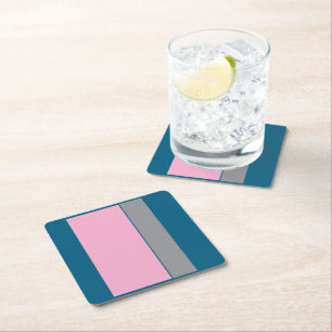 Petrol Blau CottonCandy Rechteckiger Pappuntersetzer