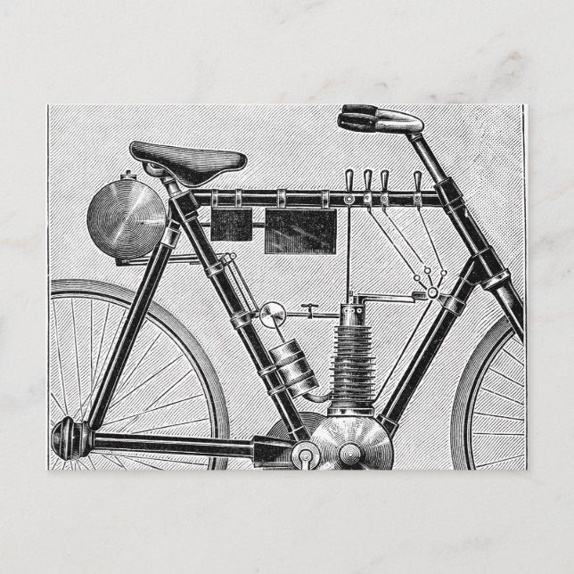 Petrolette Omega Motorcycle, 1895 Postkarte (Vorderseite)