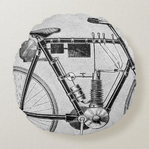Petrolette Omega Motorrad, 1895 Rundes Kissen