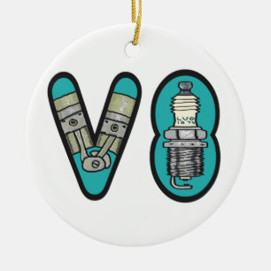 Petrolhead V8 Autoenthusiast Keramik Ornament