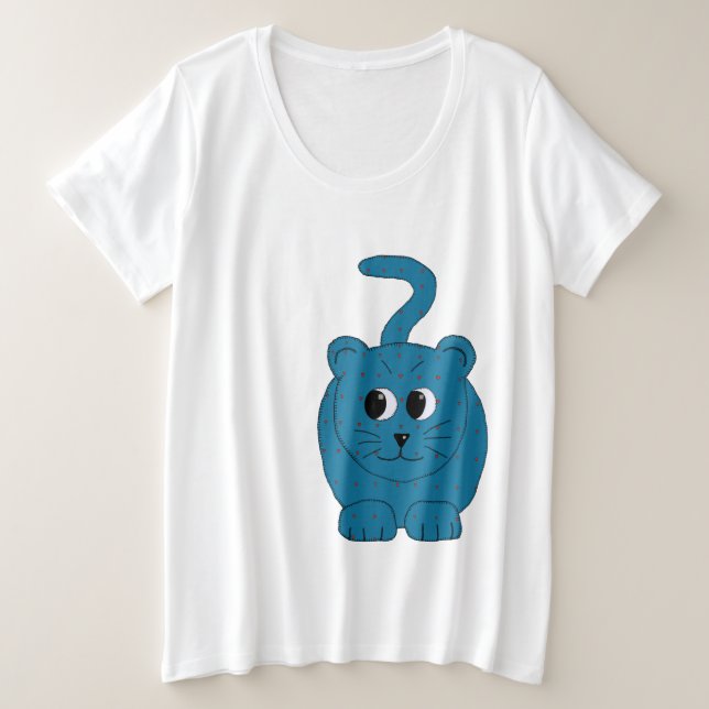 Petrolkatze Große Größe T-Shirt (Design vorne)