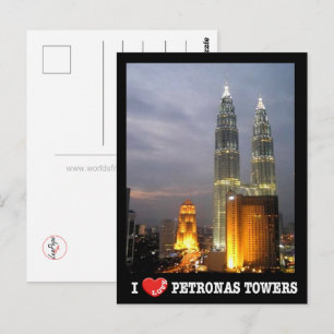 Petronas Tower - Kuala Lumpur - Malaysia - I Love Postkarte