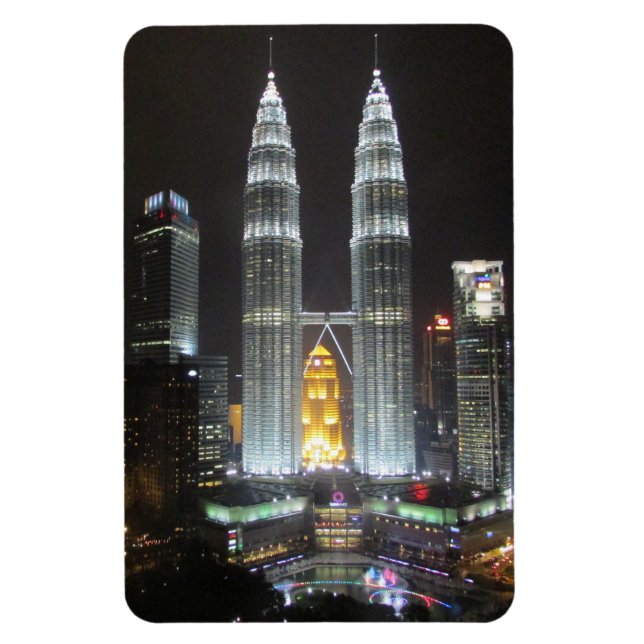Petronas Türme Nacht Magnet (Vertikal)