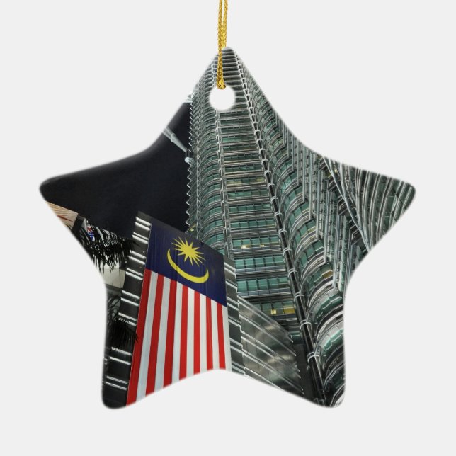 Petronas-Türme nachts Keramikornament (Vorne)