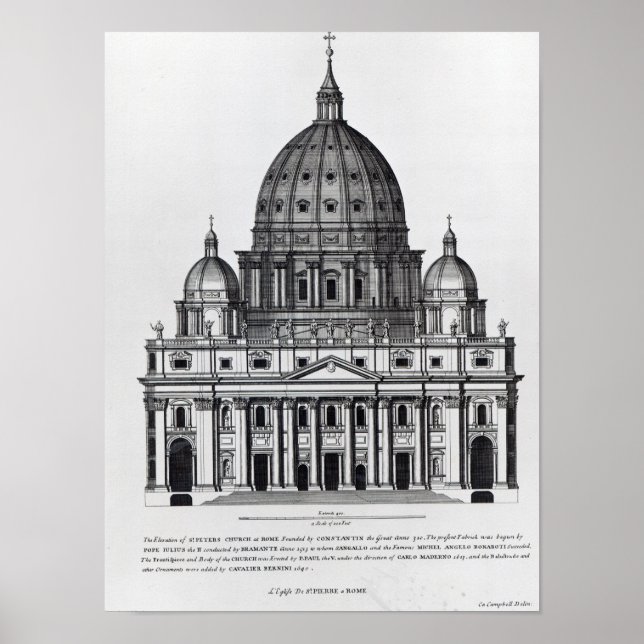 Petrus, Rom, graviert von C. Campbell Poster (Vorne)