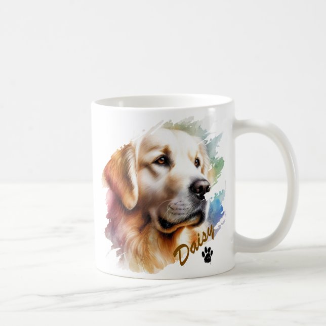 Pet's Brush Modern Cool Typography Name Kaffeetasse (Rechts)