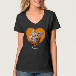 Pet's Cute Modern Typography Name and heart Photo T-Shirt