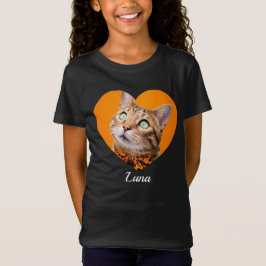 Pet's Cute Modern Typography Name and heart Photo T-Shirt