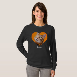 Pet's Cute Modern Typography Name and heart Photo T-Shirt