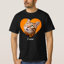 Pet's Cute Modern Typography Name and heart Photo T-Shirt