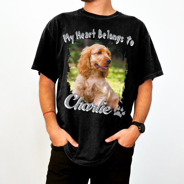Pet's Simple Cool Typography, My Heart Belongs To T-Shirt (Von Creator hochgeladen)