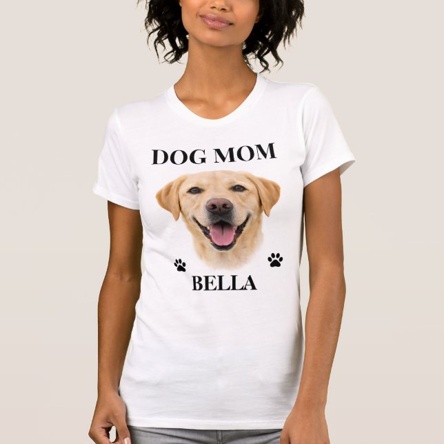Pet's Simple Modern Cool Custom Dog Name and Photo T-Shirt (Vorderseite)