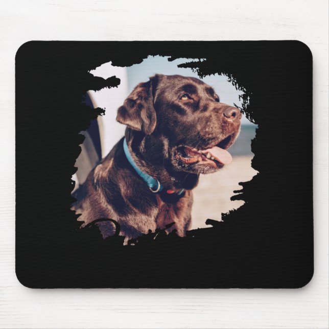Pets Simple Modern Cool Tygraphy Name And Photo  Mousepad (Vorne)
