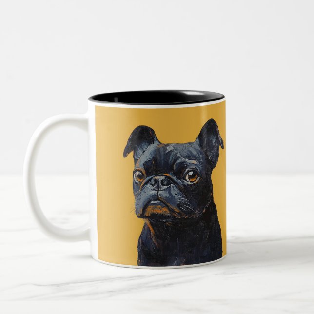 Pet's Simple Modern Cool Typography Name and Photo Zweifarbige Tasse (Links)