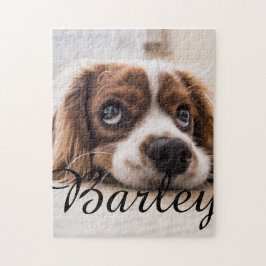 Pet's Simple Modern Elegant Chic Name and Photo  Puzzle
