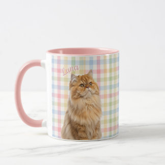 Pet's Simple Modern Name and Photo Mug Tasse