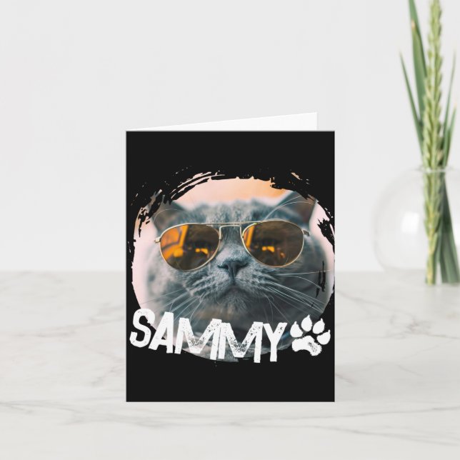 Pets Simple Modern Nge Cool Name And Photo T Shirt Karte (Vorderseite)