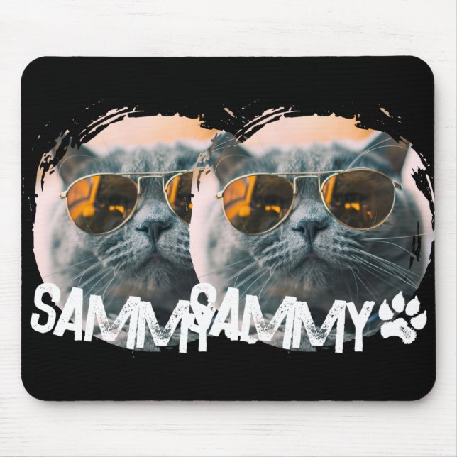 Pets Simple Modern Nge Cool Name And Photo T Shirt Mousepad (Vorne)