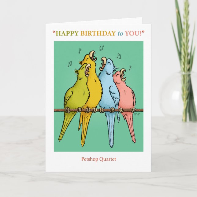 Petshop Quartet Birthday Card Karte (Vorderseite)