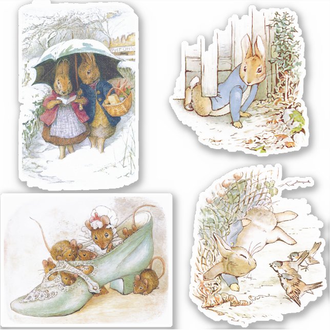 Petter Rabbit Set Aufkleber (Vorderseite)