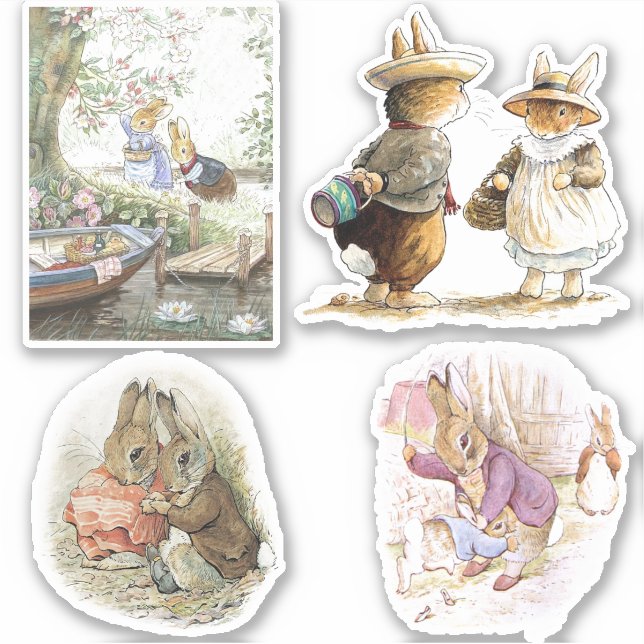 Petter Rabbit Set Aufkleber (Vorderseite)
